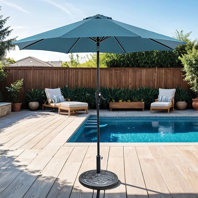 Tano 9' Outdoor Umbrella + 21" Round Base - Furniture Center (NY)