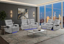U6611 GREY 15 POWER RECLINING SOFA/POWER CONSOLE RECLINING LOVESEAT - Furniture Center (NY)