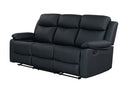 U6026 BLACK PU 72A RECLINING SOFA WITH LED - Furniture Center (NY)