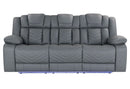 U7068 GREY 10 PWR REC SOFA/PWR CON REC LOVESEAT WITH LED - Furniture Center (NY)