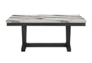 D1319 BLK/WHT DINING TABLE, 4 D1319 LT GREY DC & D1319 LT GREY BN - Furniture Center (NY)
