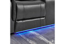 U8879 CHARCOAL PWR REC SOFA/PWR CON REC LOVESEAT W/LED & GL SS