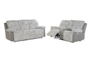U6028 GREY RECLINING SOFA/CONSOLE RECLINING LOVESEAT - Furniture Center (NY)