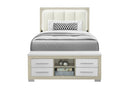 EMMA NATURAL/WHITE FULL BED WITH LED AND USB - Furniture Center (NY)