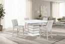 D2507 BAR TABLE WITH 6 D06 BAR STOOLS BEIGE - Furniture Center (NY)