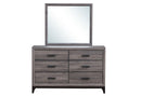 KATE GREY QUEEN BED, DRESSER, MIRROR, CHEST AND 2 NIGHTSTANDS
