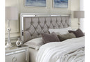 RILEY SILVER KING BED, DRESSER, MIRROR, 2 NIGHTSTANDS AND CHEST - Furniture Center (NY)
