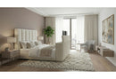 SERENITY CREMA KING BED WITH SPEAKER, TV LIFT AND FIREPLACE - Furniture Center (NY)