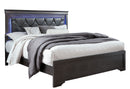 POMPEI METALLIC GREY QUEEN BED WITH LED