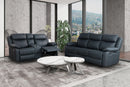 U6026 BLACK PU 72A REC SOFA/CONSOLE REC LOVESEAT W/LED & SPEAKER - Furniture Center (NY)