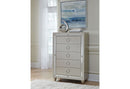 RILEY SILVER KING BED, DRESSER, MIRROR, 2 NIGHTSTANDS AND CHEST - Furniture Center (NY)