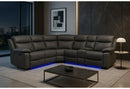 U6026 GREY PU 46A RIGHT SIDE FACING SECTIONAL WITH LED AND SPEAKER - Furniture Center (NY)