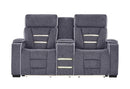 U1895 GREY P2 CONSOLE RECLINING LOVESEAT WITH IS AND LED - Furniture Center (NY)