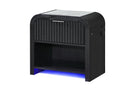 BECKETT WHT/BLK NIGHTSTAND W/LED & SPEAKER - Furniture Center (NY)