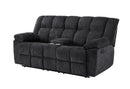 U6000 BLACK CONSOLE RECLINING LOVESEAT - Furniture Center (NY)