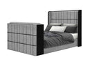 ISABELLA GREY QUEEN BED W/LED, TV LIFT, SPEAKER AND FIREPLACE - Furniture Center (NY)