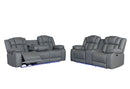 U7068 GREY 10 PWR REC SOFA/PWR CONSOLE REC LOVESEAT/PWR RECLINER W/LED - Furniture Center (NY)