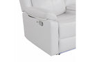 U6026 BLANCHE WHITE REC SOFA W/LED/CONS REC LS W/SPKR&LED/GR W/LED - Furniture Center (NY)