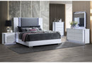 YLIME SMOOTH WHITE KING BED WITH LED FULLY SLATTED - Furniture Center (NY)