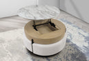 T42 NATURAL COFFEE TABLE WITH 3 STOOLS - Furniture Center (NY)