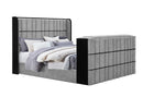 ISABELLA GREY KING BED W/LED, TV LIFT, SPEAKER AND FIREPLACE - Furniture Center (NY)