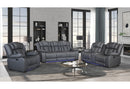 U7068 GREY 10 PWR REC SOFA/PWR CONSOLE REC LOVESEAT/PWR RECLINER W/LED - Furniture Center (NY)