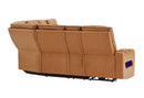 U8611 CAMEL SECTIONAL WITH POWER HEADREST, CONTINUOUS LED AND SPEAKER - Furniture Center (NY)