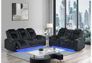 U8000 BLACK PWR REC SOFA/PWR CONSOLE REC LOVESEAT W/PHR