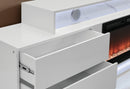 KIRA WHITE 87" ENTERTAINMENT UNIT WITH BLUETOOTH SPEAKER AND LED - Furniture Center (NY)