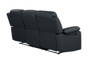 U6026 BLACK PU 72A RECLINING SOFA WITH LED - Furniture Center (NY)