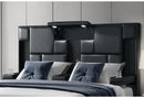 OSCAR BLACK QUEEN BED NO WOOD TRIM - Furniture Center (NY)