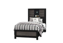 LISBON GREY/BLACK BOOKCASE TWIN BED - Furniture Center (NY)