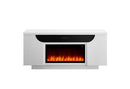 AILEEN WHITE 76" ENT UNIT W/LED, SPEAKERS, CRYSTAL AND POP-UP DOORS - Furniture Center (NY)