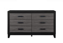 LISBON GREY/BLACK BOOKCASE TWIN BED, DRESSER, MIRROR AND NIGHTSTAND - Furniture Center (NY)