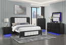 BECKETT WHT/BLK QUEEN BED GROUP - Furniture Center (NY)