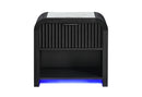 BECKETT WHT/BLK NIGHTSTAND W/LED & SPEAKER - Furniture Center (NY)