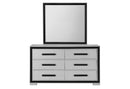 AMELIA GREY/BLACK FULL BED, DRESSER, MIRROR AND NIGHTSTAND - Furniture Center (NY)