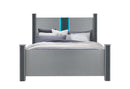 LOGAN SILVER KING BED WITH LED AND SPEAKERS - Furniture Center (NY)