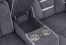 U1895 GREY P2 CONSOLE RECLINING LOVESEAT WITH IS AND LED - Furniture Center (NY)