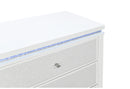 ALINA WHITE NIGHTSTAND WITH COOLER, LED, SPEAKER AND USB - Furniture Center (NY)