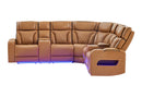 U8611 CAMEL SECTIONAL WITH POWER HEADREST, CONTINUOUS LED AND SPEAKER - Furniture Center (NY)
