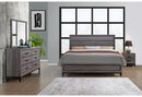 KATE FOIL GREY KING BED, DRESSER, MIRROR, NIGHTSTAND - Furniture Center (NY)