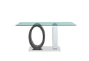 D1628 DINING TABLE AND 6 D03 BLACK DINING CHAIRS