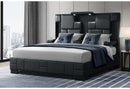 OSCAR BLACK KING BED NO WOOD TRIM - Furniture Center (NY)