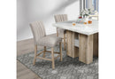 D04 NATURAL BAR TABLE + 6 D8685 BEIGE/NAT BAR STOOL