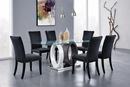 D1628 DINING TABLE AND 6 D03 BLACK DINING CHAIRS