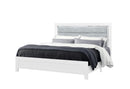 LUCCIA WHITE KING BED WITH LED, DRESSER, MIRROR, NIGHTSTAND - Furniture Center (NY)