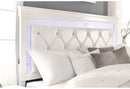 POMPEI WHITE QUEEN BED WITH LED DRESSER MIRROR AND NIGHTSTAND - Furniture Center (NY)
