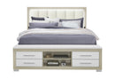 EMMA NATURAL/WHITE KING BED WITH LED AND USB - Furniture Center (NY)