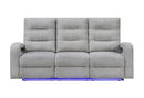 U6611 GREY 15 POWER RECLINING SOFA WITH LED - Furniture Center (NY)